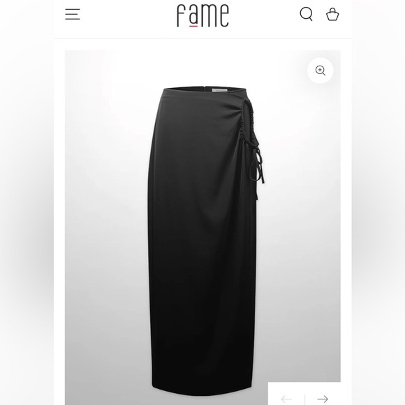 Ring Detail Faux Wrap Skirt Black - Picture 1 of 5